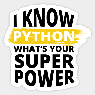 I Know Python - Funny Programming Jokes - Light Color Sticker